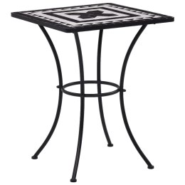 Lumarko Mozaikowy stolik bistro, czarno-biały, 60 cm, ceramiczny