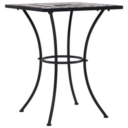 Mozaikowy stolik bistro, czarno-biały, 60 cm, ceramiczny