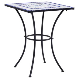  Mozaikowy stolik bistro, niebiesko-biały, 60 cm, ceramiczny