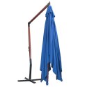  Wiszący parasol na drewnianym słupku, 400x300 cm, niebieski Lumarko!