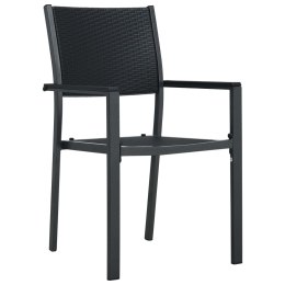  Krzesła ogrodowe, 4 szt., czarne, plastik stylizowany na rattan Lumarko!