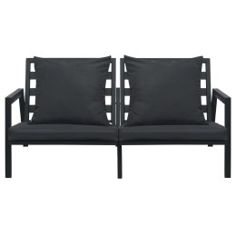  Sofa ogrodowa z poduszkami, 2-osobowa, ciemnoszara, aluminium Lumarko!