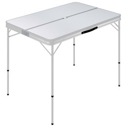  Składany stolik turystyczny z 2 ławkami, aluminium, biały Lumarko!
