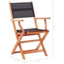  Składane krzesła ogrodowe 4 szt. czarne, eukaliptus i textilene Lumarko!