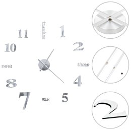  Zegar ścienny 3D, nowoczesny design, 100 cm, XXL, srebrny Lumarko!