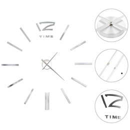 Lumarko Zegar ścienny 3D, nowoczesny design, 100 cm, XXL, srebrny