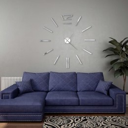 Lumarko Zegar ścienny 3D, nowoczesny design, 100 cm, XXL, srebrny