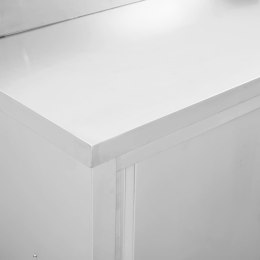 Lumarko Stół roboczy, przesuwne drzwi, 100x50x95 cm, stal nierdzewna