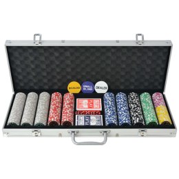  Zestaw do gry w pokera 500 żetonów laserowych, aluminium Lumarko!