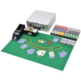  Zestaw do gry w pokera i blackjacka, 600 żetonów laserowych, aluminium Lumarko!