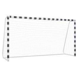 Lumarko Bramka do piłki nożnej, 300x160x90 cm, metalowa, czarno-biała