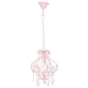  Lampa sufitowa z koralikami, różowa, okrągła, E14 Lumarko!