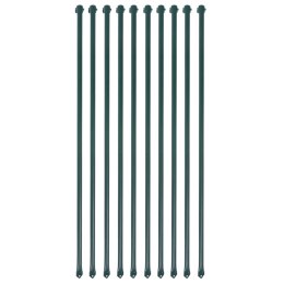 Lumarko Słupki ogrodzeniowe, 10 szt., 1 m, metalowe, zielone