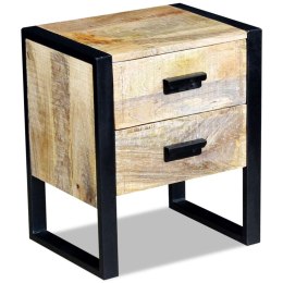  Stolik boczny z 2 szufladami, drewno mango, 43x33x51 cm Lumarko!