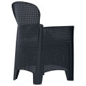  Krzesła ogrodowe z poduszkami, 2 szt., antracytowe, plastikowe Lumarko!