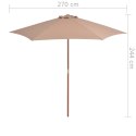  Parasol ogrodowy na drewnianym słupku, 270 cm, taupe Lumarko!