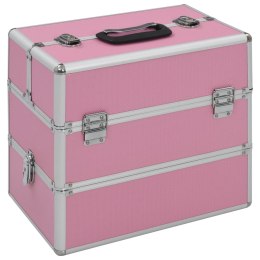  Kuferek na kosmetyki, 37 x 24 x 35 cm, różowy, aluminiowy Lumarko!