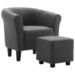 Lumarko 2-częściowy zestaw: fotel z podnóżkiem, ciemnoszary, tkanina