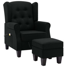 Fotel masujący z podnóżkiem, czarny, obity tkaniną Lumarko!