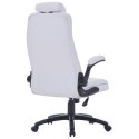  Krzesło obrotowe z białej sztucznej skóry, regulowane Lumarko!