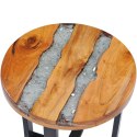  Stolik kawowy, 40x45 cm, lite drewno tekowe i poliżywica Lumarko!