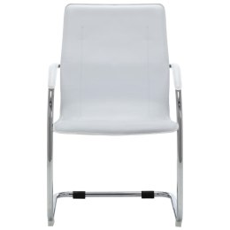 Krzesło biurowe, wspornikowe, białe, sztuczna skóra Lumarko!