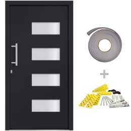  Drzwi zewnętrzne, aluminium i PVC, antracytowe, 100x200 cm Lumarko!