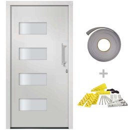  Drzwi zewnętrzne, aluminium i PVC, białe, 100x210 cm Lumarko!