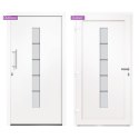  Drzwi zewnętrzne, aluminium i PVC, białe, 110x210 cm Lumarko!
