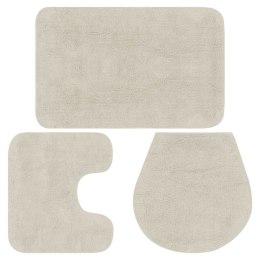 Lumarko 3-częściowy zestaw mat łazienkowych, tkanina, biały