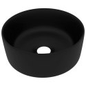  Luksusowa, okrągła umywalka, matowa czerń, 40x15 cm, ceramiczna Lumarko!