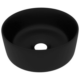 Lumarko Luksusowa, okrągła umywalka, matowa czerń, 40x15 cm, ceramiczna