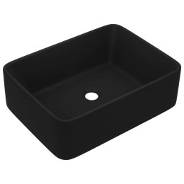  Luksusowa umywalka, matowa czerń, 41x30x12 cm, ceramiczna