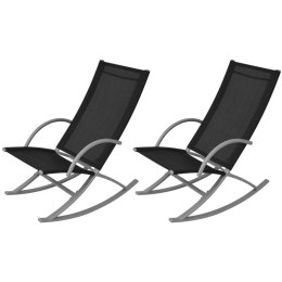 Lumarko Bujane krzesła ogrodowe, 2 szt., stal i textilene, czarne