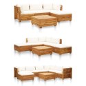  Moduł sofy środkowej, 1 szt, z poduszkami, lite drewno akacjowe Lumarko!