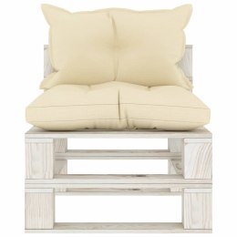  Ogrodowe siedzisko z palet, z kremowymi poduszkami, drewniane Lumarko!