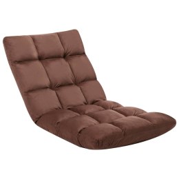 Lumarko Składane krzesło podłogowe, brązowe, mikrofibra