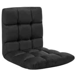 Lumarko Składane krzesło podłogowe, czarne, mikrofibra