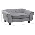  Sofa dla psa, szara, 72x45x30 cm, pluszowa Lumarko!
