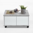  FMD Mobilny stolik kawowy, 70x70x35,5 cm, betonowy i błyszcząca biel Lumarko!