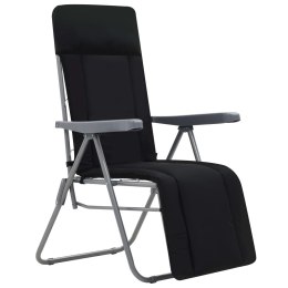  Składane krzesła ogrodowe z poduszkami, 2 szt., czarne Lumarko!