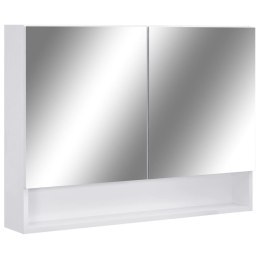  Szafka łazienkowa z lustrem i LED, biała, 80x15x60 cm, MDF Lumarko!