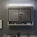  Szafka łazienkowa z lustrem i LED, biała, 80x15x60 cm, MDF Lumarko!