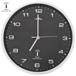 Lumarko Sterowany radiowo zegar z mechanizmem kwarcowym, 31 cm, czarny