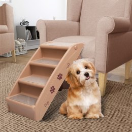 Lumarko Składane schodki dla psa, brązowe, 62 x 40 x 49,5 cm