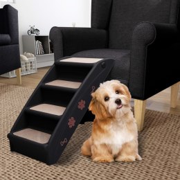 Lumarko Składane schodki dla psa, czarne, 62 x 40 x 49,5 cm