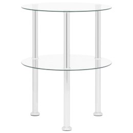  2-poziomowy stolik, 38 cm, przezroczyste szkło hartowane Lumarko!