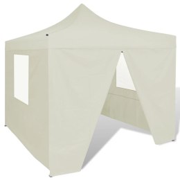  Kremowy, składany namiot, 3 x 3 m, z 4 ściankami Lumarko!