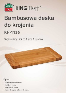 Lumarko Bambusowa Deska Kuchenna 27x19cm Kinghoff Kh-1136