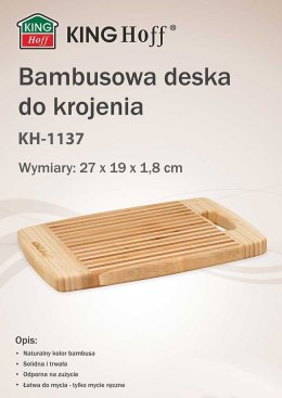  Bambusowa Deska Kuchenna 27x19cm Kinghoff Kh-1137 Lumarko!